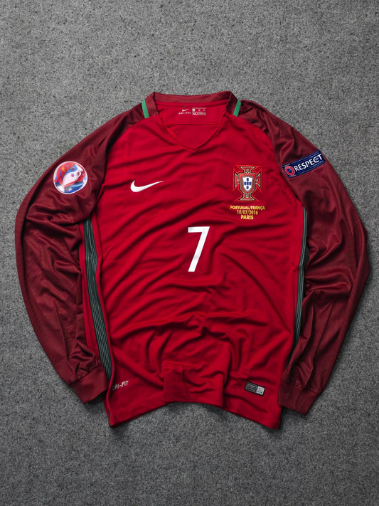 PORTUGAL EURO 2016 HOME RETRO  FULL SLEEVES JERSEY